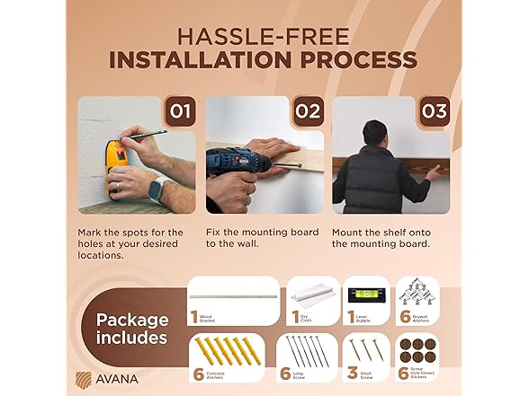 Avana Rustic Fireplace Mantle Shelf 60 Inches for Home Decor (Open Box)