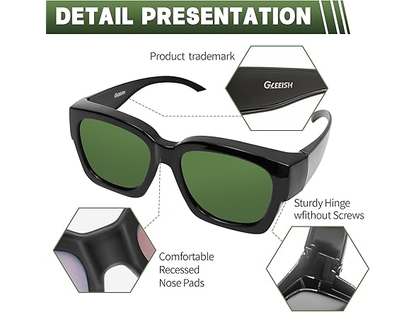 Gleeish Polarized Fit Over Glasses Sunglasses