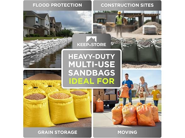 Heavy Duty Sand Bags, Pack of 24 (multicolor)