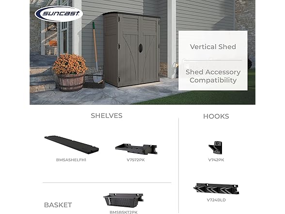  Suncast 54 Cubic Ft. Vertical Resin Out