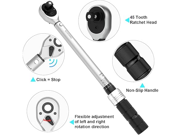 3/8 Inch Drive Click Torque Wrench Set