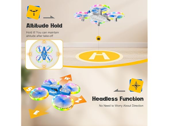 Helatt Drones for Kids Beginners LED