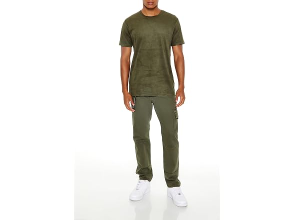 Forever 21 (L) Velour Curved-Hem Tee