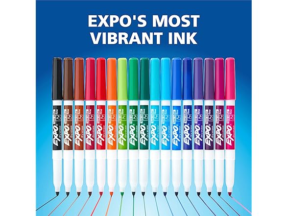 EXPO Dry Erase Fine Tip Markers, 12 Count