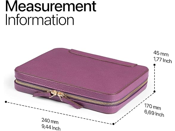 Londo Genuine Leather Travel Jewelry Case Purple