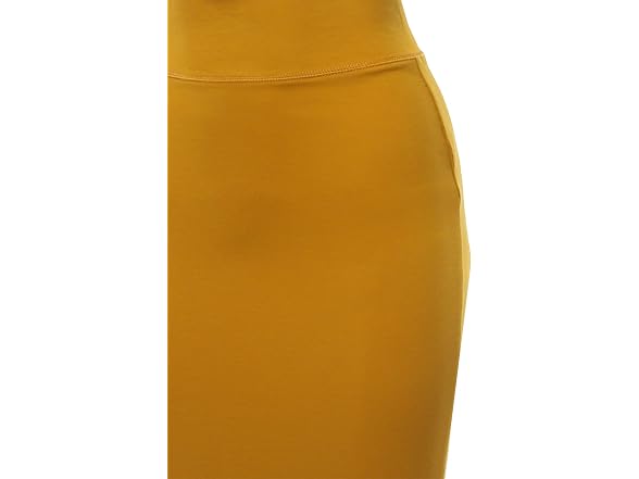 A2Y Women (M) Solid Ponte Knee Length Slit Skirt
