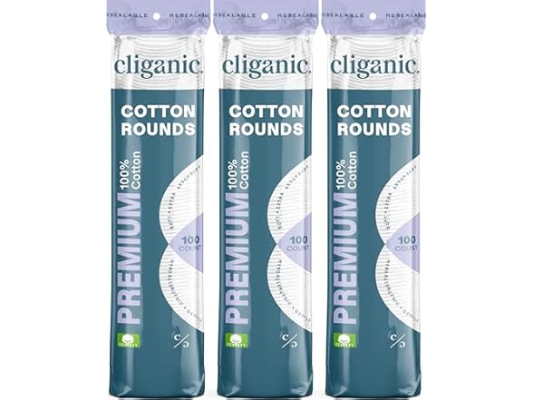 Cliganic Premium Cotton Rounds for Face