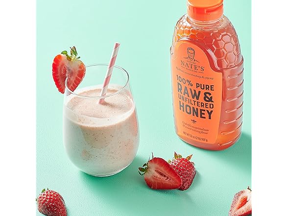 (6-Pack) Nate's 100% Pure, Raw & Unfiltered Honey