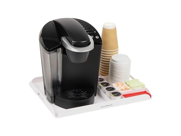 Mind Reader Coffee Station Serving Tray, White