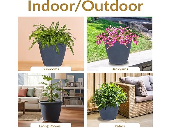 Sunnydaze 24-Inch Anjelica Large Plastic Pot 2pk