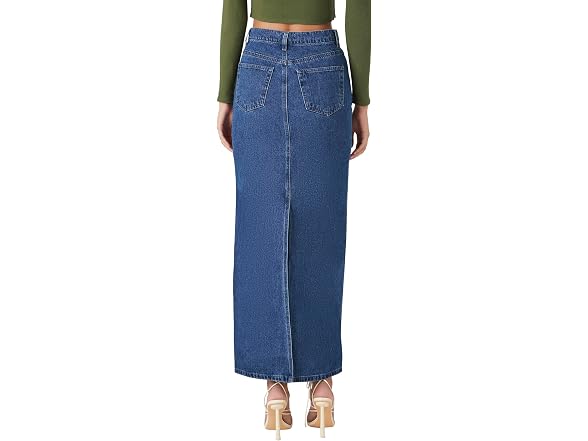 Forever 21 (S) Midi Slit Skirt Medium Denim