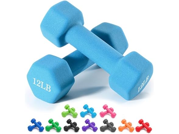 Portzon Weights Dumbbells 12 LB, Pair