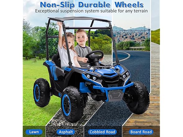 24V Ride on Cars for Kids, Blue