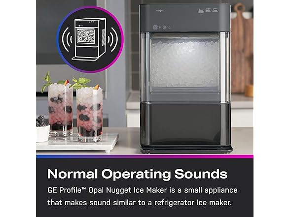 GE Profile Opal 2.0 Countertop Nugget Ice Maker Black Stainless Steel