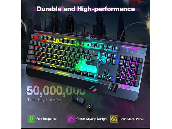TECKNET Wired Gaming Keyboard | Full Size