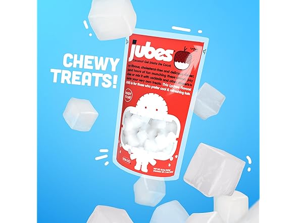 6PK Jubes Lychee Nata De Coco Jelly Cubes 12.7 oz