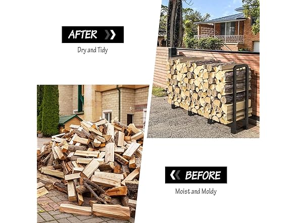 SunyesYoon Firewood Rack Outdoor 4ft