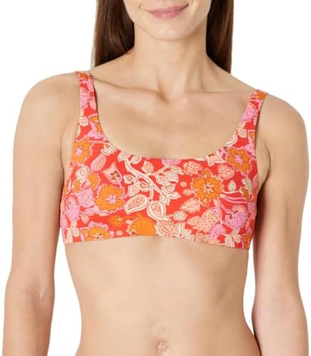 Bright Poppy Red Folk Floral