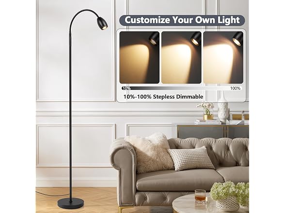 AUZONIMICS Reading Floor Lamp with Gooseneck
