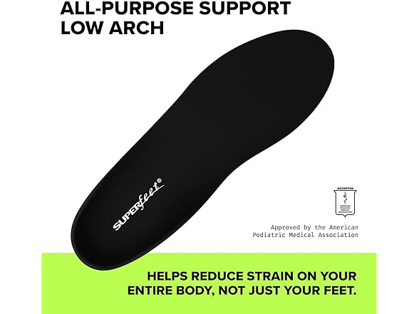All-Purpose Support Low Arch Insoles (M9.5-11 / W10.5-12)