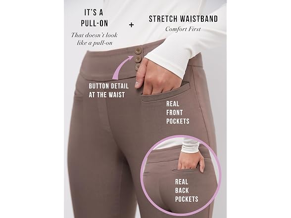 Rekucci Women (10) Ease Into Comfort Pull-On Pant