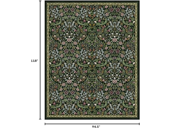 Moynesa Floral Washable 8x10 Rug