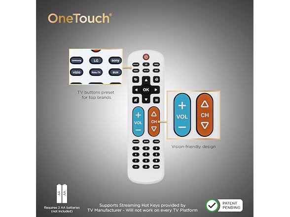 UltraPro BigEZ OneTouch Big Button Universal TV Remote
