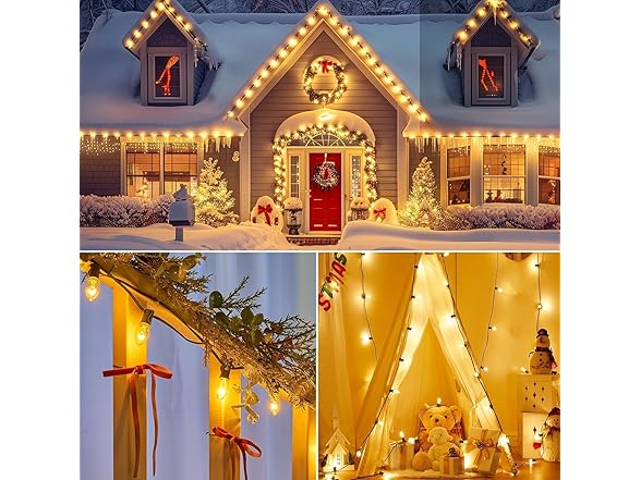 Brightown 25 Pack Clear Christmas Light Bulbs, E12 Candelabra Base