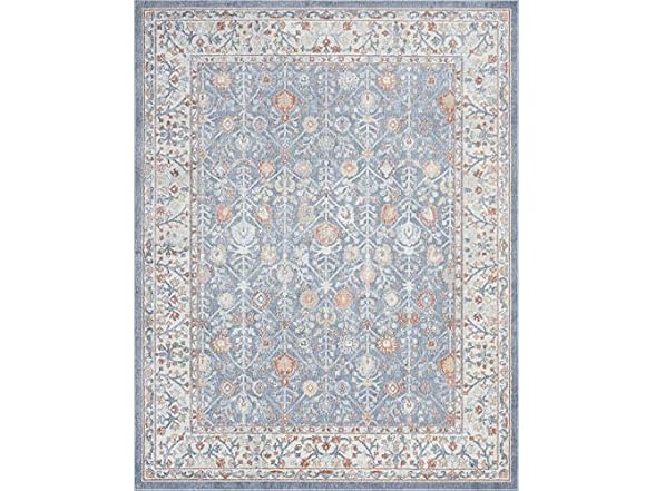 COZYLOOM Oriental Floral Rug 5x7 Blue