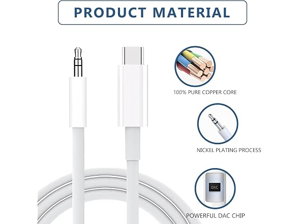 Seulliya USB-C to 3.5mm Aux Jack Cable 3.3ft