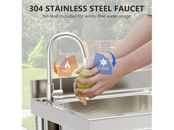 MODCART 39 inch Stainless Steel Utility Sink
