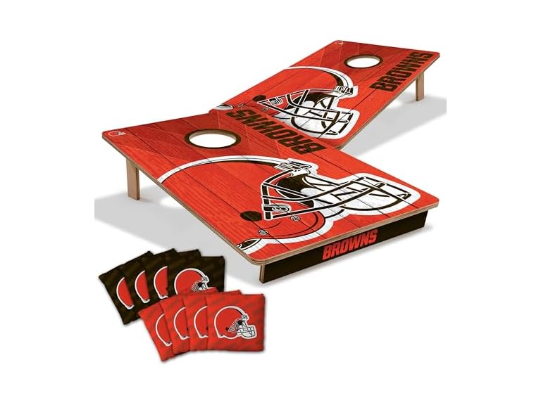 BROWNS Wood Cornhole Game Set