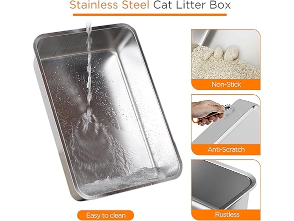 Anywish Steel Cat Litter Box XL