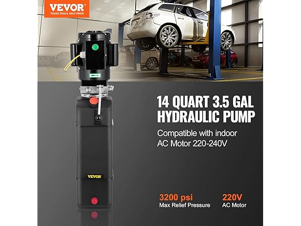 VEVOR Hydraulic Pump 2950 PSI 60HZ Hydraulic Power Unit 3 HP 220V Hydr