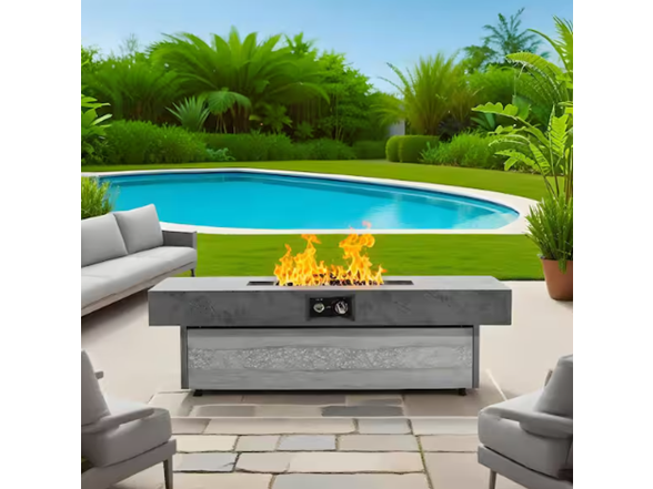 48 in. Rectangle Metal Outdoor Fire Pit Table