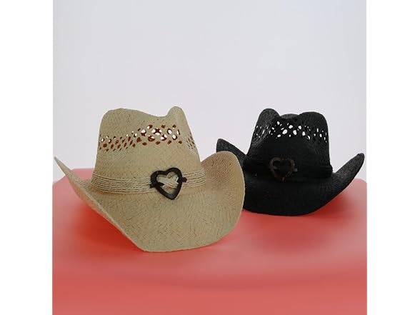 CTM Women's Western Straw Cowboy Hat