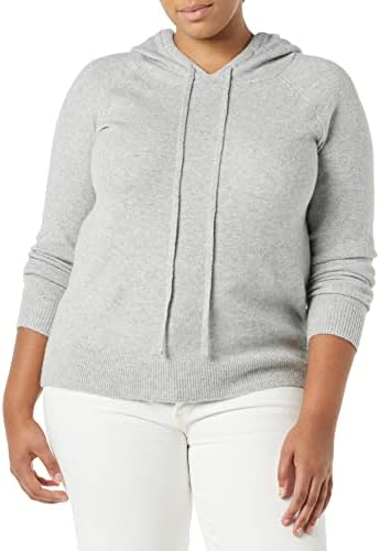 Amazon Essentials Women's Soft Touch Hooded Pullover Sweater, Grey Heather, X-Small