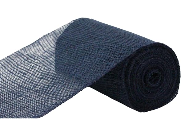 Navy Blue Jute Burlap Ribbon - 6" x 10