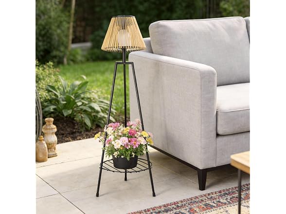 DJGIFI Solar Floor Lamp Plant Shelf