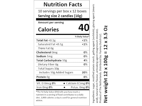 12pk Wilhelmina Peppermints 100g