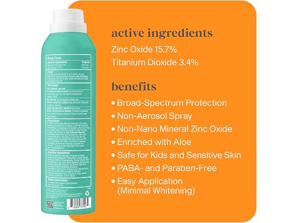 Thinkkids Kids Sunscreen Spray SPF 50+ 6 Fl Oz