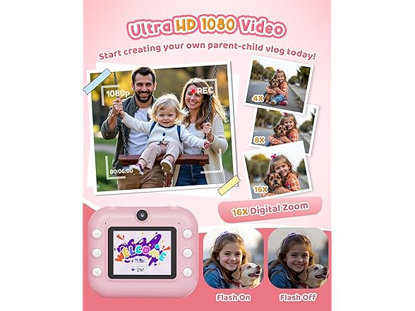 DUDUGRAGON Instant Camera, Pink