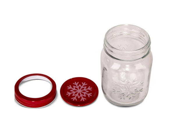 Art+Cook 2 Pack Embossed Holiday Mason Jars