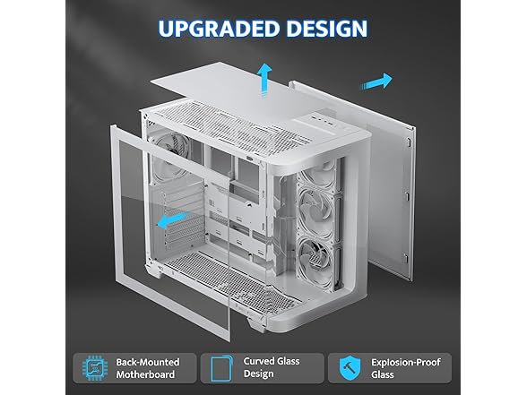 darkFlash ATX Mid-Tower PC Case, White