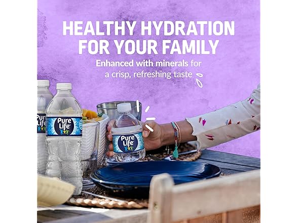 Pure Life Purified Water Bottles, 12 Pack