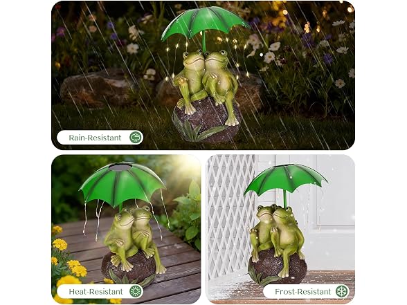 Paxato Solar Garden Statues Decor Frogs