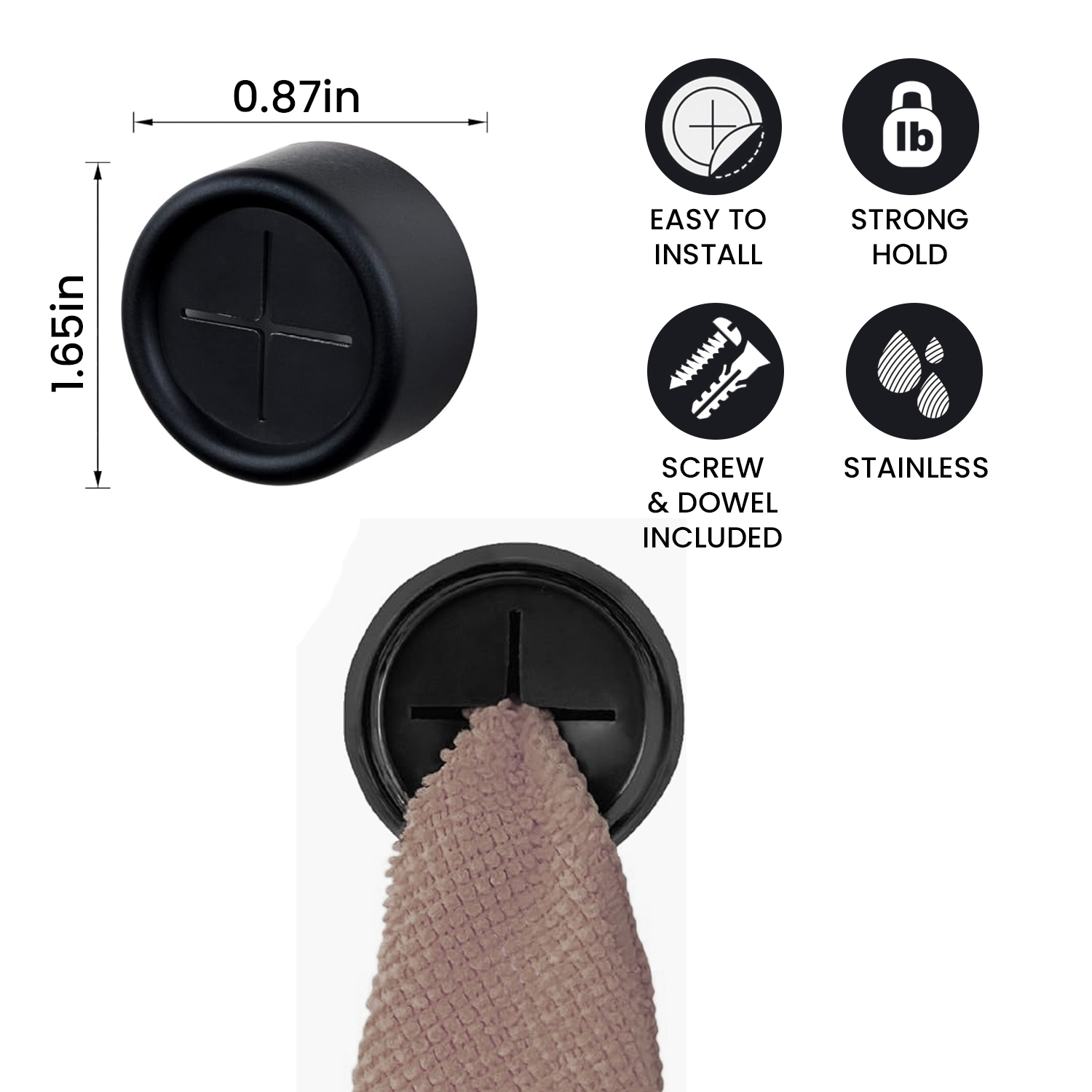 4-Pack: Towel Holder Hooks - Gallery 7