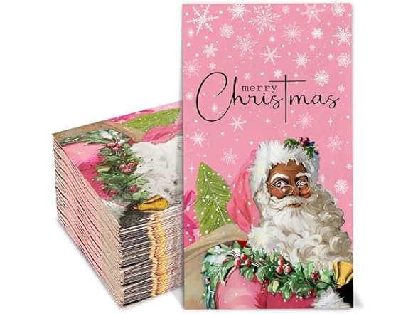 Kamiilah 60 Pink Santa Claus Napkins