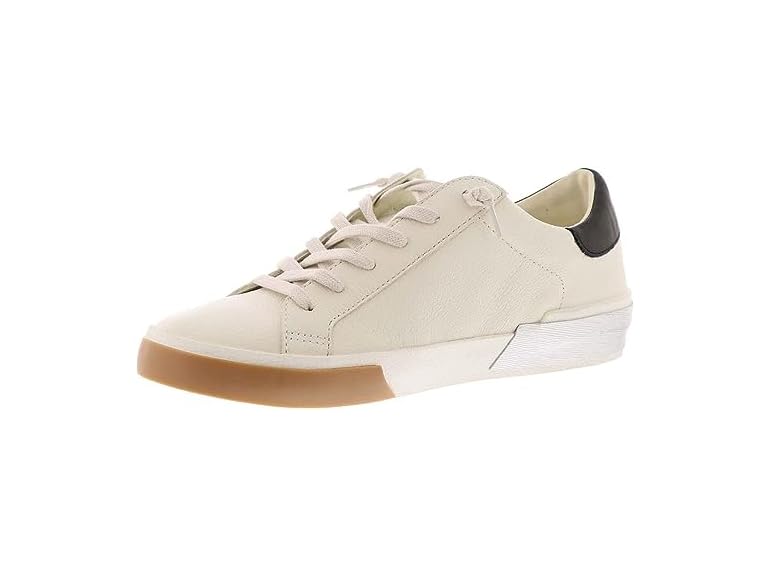 Dolce Vita womens Zina Sneaker, White/Black Leather, 8.5 US