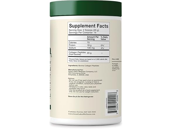 Great Lakes Collagen Peptides 10oz